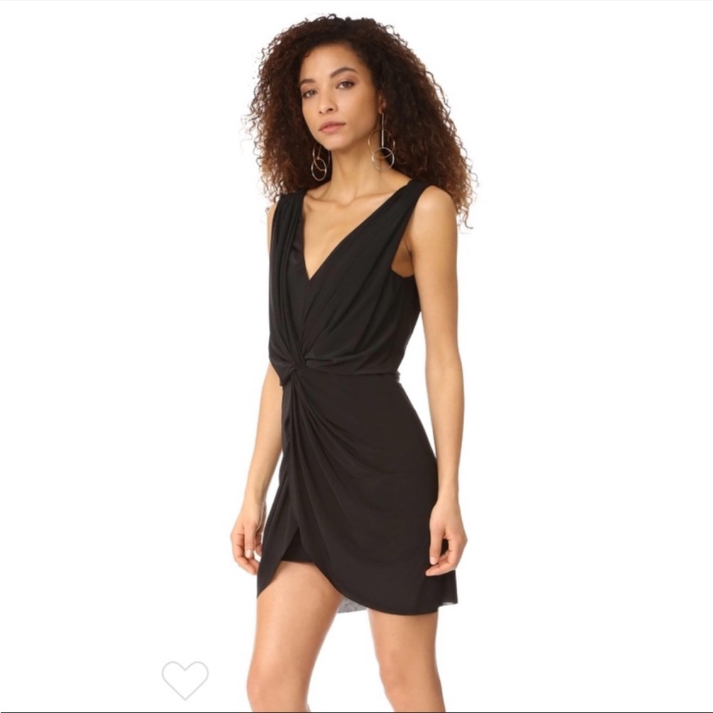 Misa Los Angeles Black Leza Draped Jersey Tank Dress, Size Medium - Picture 2 of 13